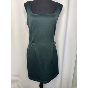 Vintage 90s Express Tricot Forest Green Tank Mini Sheath Dress Size 5/6‎